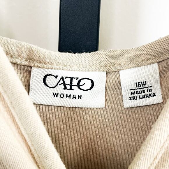 Cato Woman Linen Blend Midi Fishtail Tank Dress - Tan Beige Brown, Size 16W - Picture 5 of 7